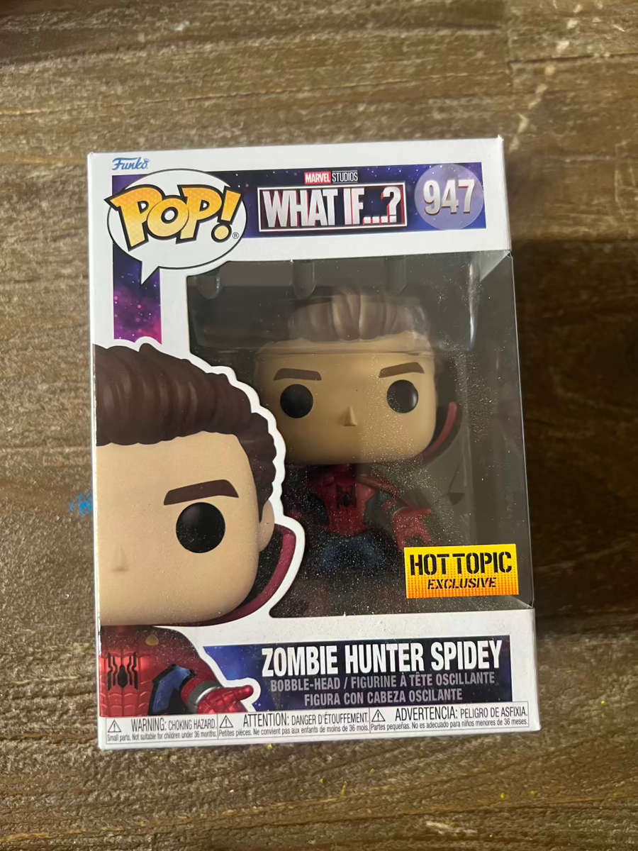 ZOMBIE HUNTER SPIDEY!!WHAT IF!!FUNKO POP!! HOT TOPIC EXCLUSIVE!!