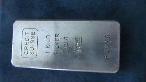 1 kg 999,0 Pure Silver Bullion Bar - Credit Suisse