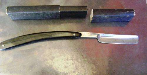 EXCELLENT VINTAGE KROPP MADE IN ENGLAND GROUND IN HAMBURG BARBER STRAIGHT RAZOR