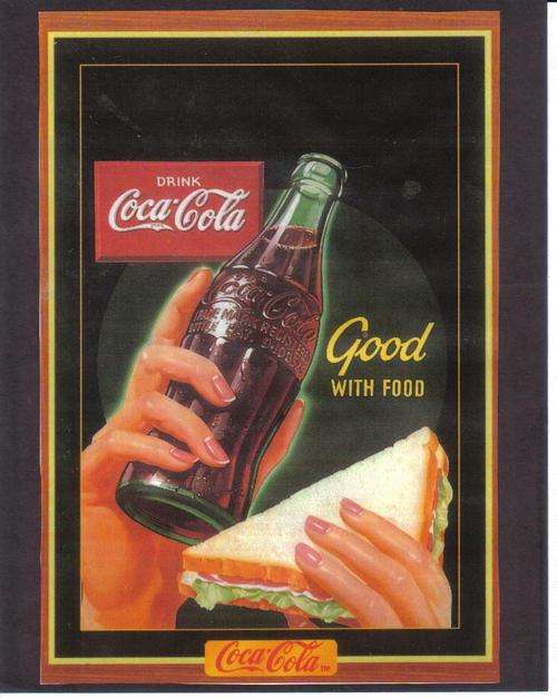 BEAUTIFUL MATT PRINTED COCA-COLA ADVERTISEMENT 250 X 170 MM