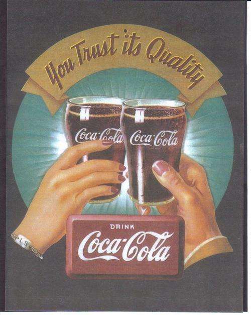 BEAUTIFUL MATT PRINTED COCA-COLA ADVERTISEMENT 250 X 170 MM