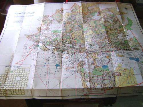 VINTAGE LARGE JOHANNESBURG AND SUBURBS STREET MAP