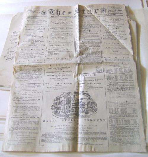 1890 THE STAR REPRO NEWSPAPER