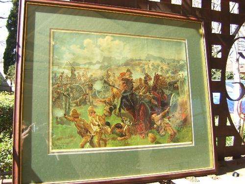 RARE 1899 BATTLE OF COLENSO GERMAN OILOGRAPH PRINT