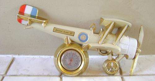 VINTAGE DIE CAST AEROPLANE WALL THERMOMETER