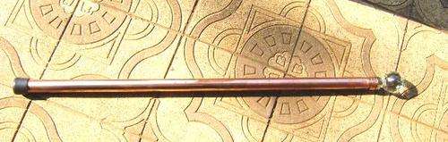 COPPER AND LEAD CRYSTAL CUT  BALL WALKING STICK