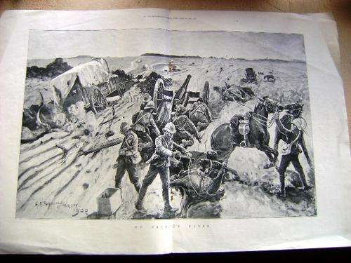 ORIGINAL LONDON NEWS DOUBLE PAGE PRINT BOER WAR "ON CRONJE'S HEELS"