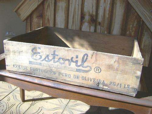 VERY OLD ESTORIL PORTUGAL OLIVE OIL CRATE FOR NEWTOWN TRADING CO