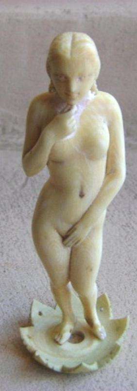 PRE 1920 ASIAN NUDE WOMAN IVORY CARVING