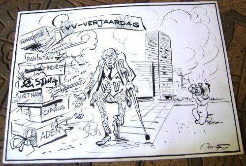 RARE ORIGINAL SKETCH OF THE CARTOONIST VICTOR IVANOFF WHICH WORKED FOR THE VADERLAND NEWSPAPER