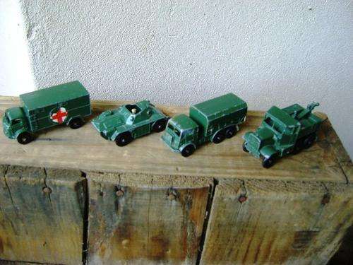 1950'S LESNEY MATCHBOX  MILITARY DIE CASTS NO 61-64 IN VERY GOOD CONDITION