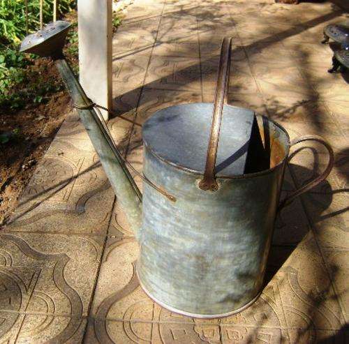 VERY OLD AND LARGE GALVANIZE  WATERING CAN