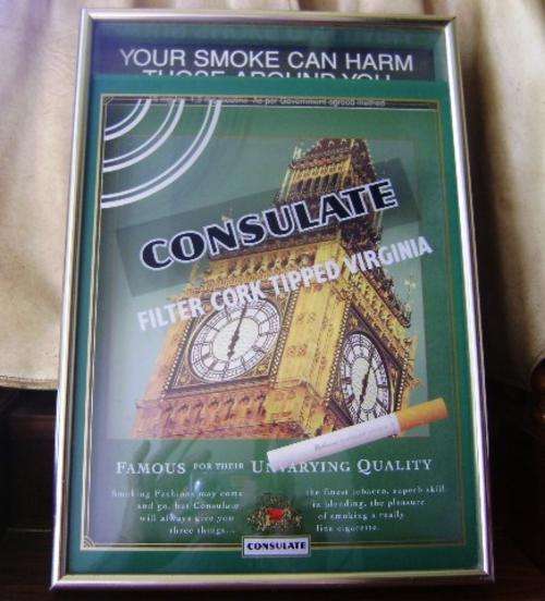 VINTAGE CONSULATE CIGARETTES ADVERTISING BOX