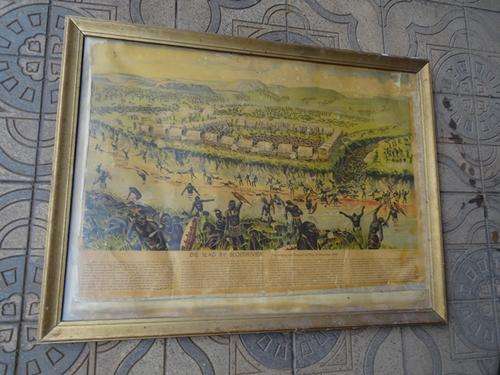 VERY OLD FRAMED SLAG VAN BLOEDRIVIER PRINT