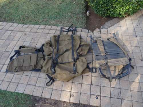 BUSH WAR ERA A-FRAME BACKPACK AND MAGAZINE WEBBING