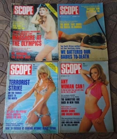 4 X VINTAGE  SCOPE MAGAZINES