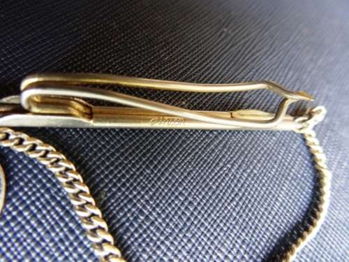 VINTAGE MARKED TIE PIN AND ONE CUFFLINK