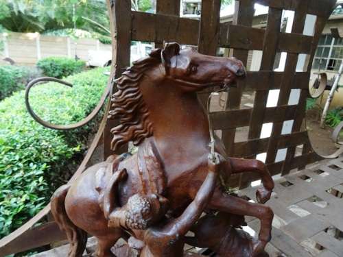 ANTIQUE SPELTER MARLEY HORSE STATUE