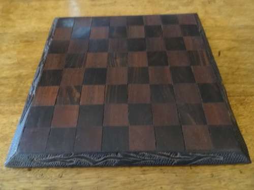 VINTAGE HANDMADE WOODEN CHESSBOARD
