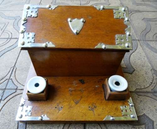 VICTORIAN OAK WRITING STORAGE BOX