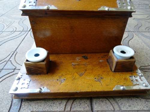 VICTORIAN OAK WRITING STORAGE BOX