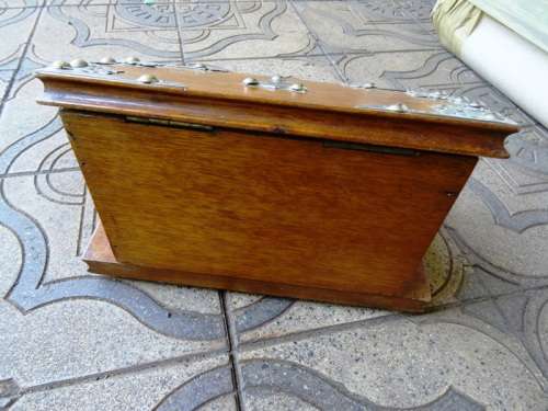 VICTORIAN OAK WRITING STORAGE BOX