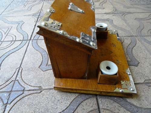 VICTORIAN OAK WRITING STORAGE BOX