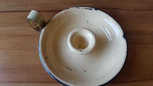 VINTAGE ENAMEL CANDLE HOLDER
