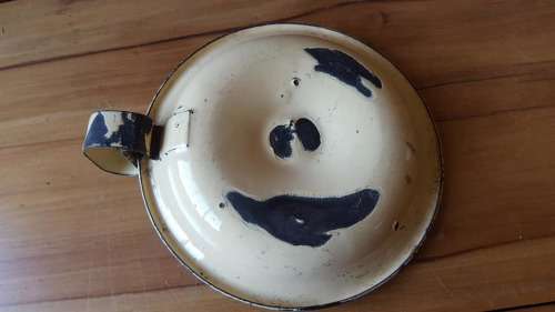 VINTAGE ENAMEL CANDLE HOLDER