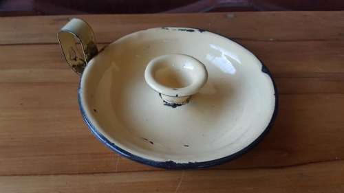 VINTAGE ENAMEL CANDLE HOLDER