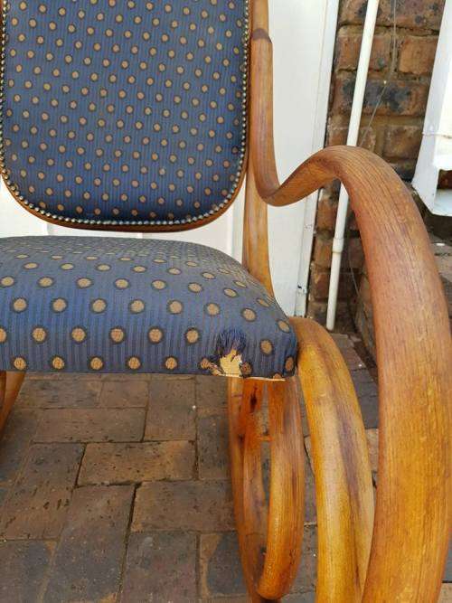 VERY OLD OAK BENTWOOD ROCKING CHAIR.