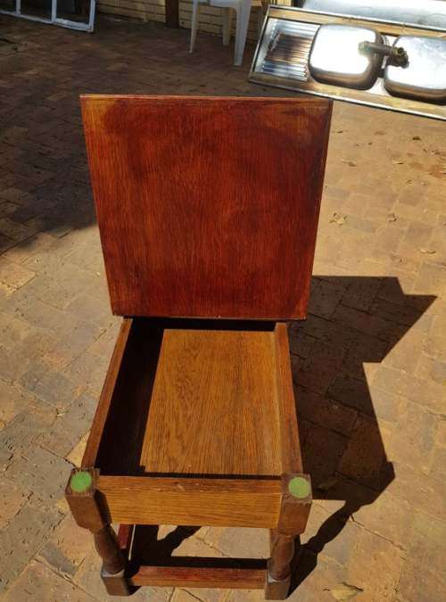 VINTAGE OAK TELEPHONE TABLE AND SEAT