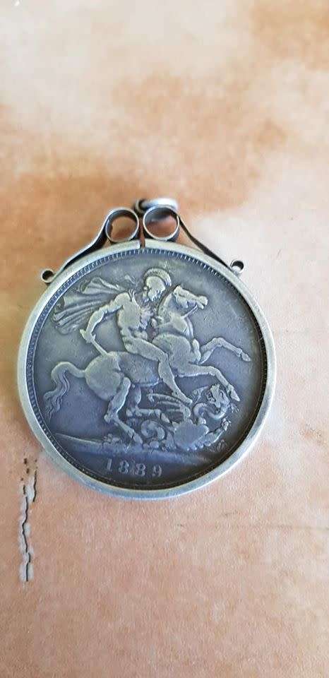 1889 BRITISH CROWN PENDANT