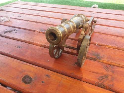 SOLID BRASS WORKING CANNON 460 MM BLACK POWDER 7KG, 11 MM CHAMBER