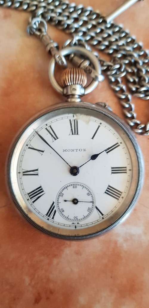 1909  ANTIQUE STERLING SILVER POCKETWATCH  CHAIN EXCLUDED