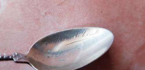 ANTIQUE WW1 IMPORTANT BATTLES OF FRANCE ENGRAVED TEASPOONS