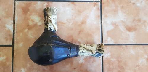 ANTIQUE LARGE CALABASH AND BONE SMOKING PIPE.