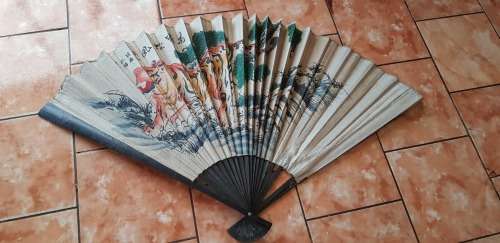 MASSIVE OLD JAPANESE FAN 890 MM FOR DISPLAY