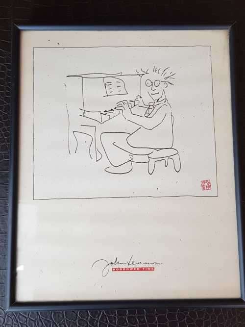 VINTAGE HALLMARK JOHN LENNON ART PRINT 240 X 190 MM