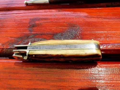 POST WAR 1950`S CARL SCHLIEPER EYE BRAND FOLDING HUNTING BOWIE 310 MM TOTAL BLADE 190 MM