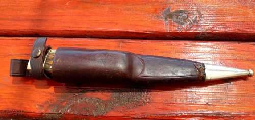 POST WAR 1950`S CARL SCHLIEPER EYE BRAND FOLDING HUNTING BOWIE 310 MM TOTAL BLADE 190 MM