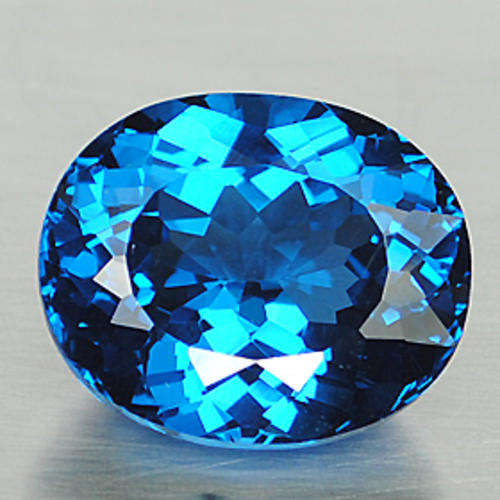 25.77ct EXCELLENT OVAL FLAWLESS LONDON BLUE TOPAZ GEM