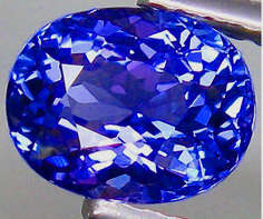 4.50CT VVS NATURAL OVAL VIOLET BLUE TANZANITE D'BLOCK
