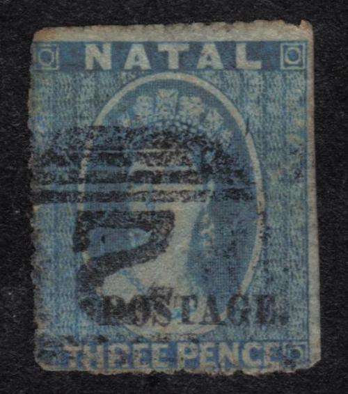 RARE 1860 NATAL 3 PENCE STAMP