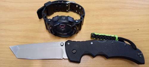 Casio G and Cold steel Recon.