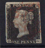 penny black 1d. Plate 1b