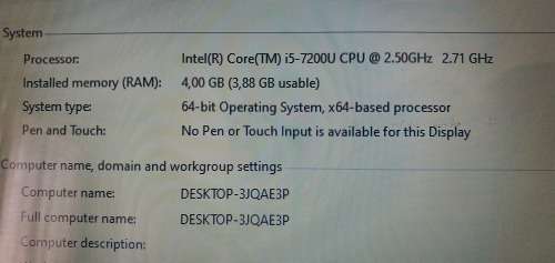Acer A315 - Core i5 7200U 2.50Ghz, 4Gb Ram, 1000Gb HDD, Windows 10 Home Single Language x64