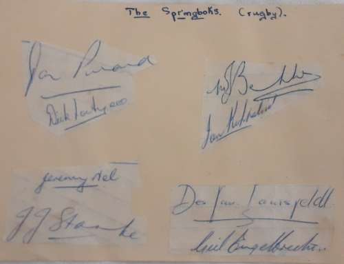 1951/52 Springbok Rugby Tour - 18 Autographs plus Booklet