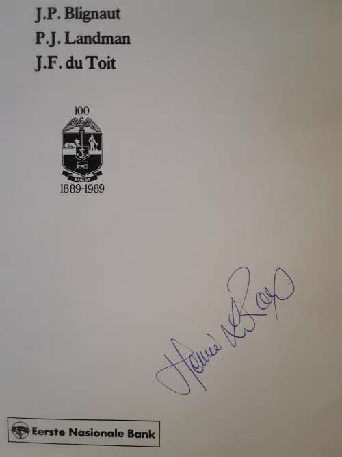 Springbok Autographs + Transvaal Rugbyvoetbal Unie 100 Jaar
