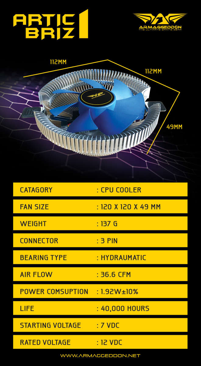 Armaggeddon Artic Briz 1 CPU Cooler